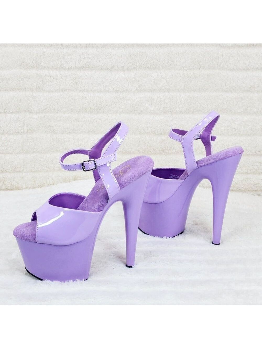 709 Lavender Lilac Patent Ankle Strap Platform High Heel Sandals